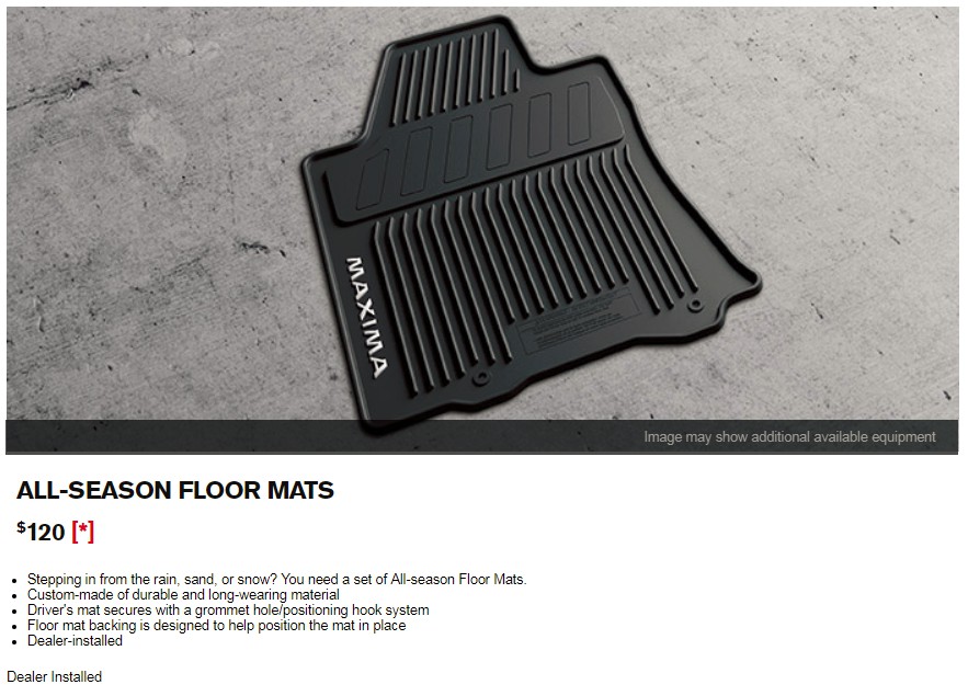 Koolatron Pants Saver Custom Fit 4 Piece All Weather Car Mat for Select Nissan Maxima Models Black 